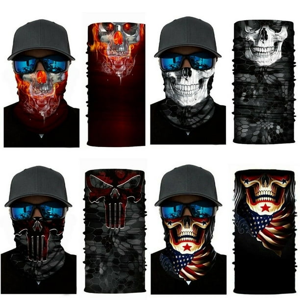 4pc FACE MASK Sun Shield Neck Gaiter Headband Bandana Du Rag Do Skull Cap SPF40